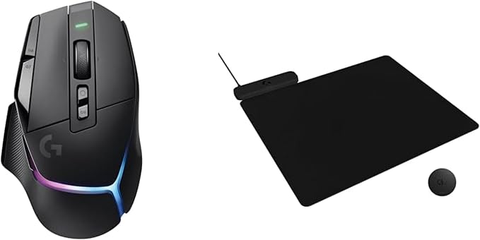 Logitech G502 X Plus Lightspeed Wireless Gaming Mouse + Powerplay 2 Wireless Charging Mouse Pad Bundle - Black by Unknown