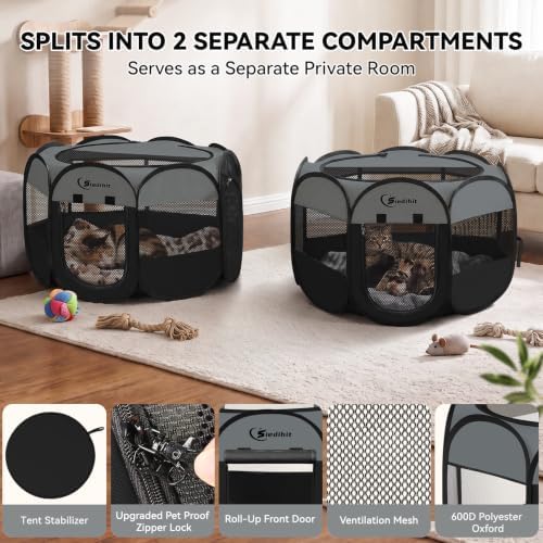 Dog Cat Playpen 2-in-1 Indoor Outdoor for Puppy Pet Recovery After Surgery - Image 5