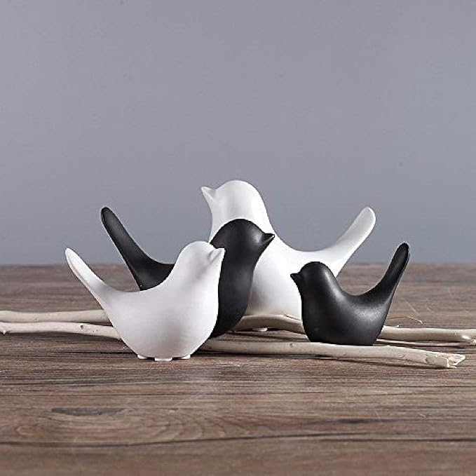 Notakia Small Birds Statues Black Modern Farmhouse Decor Deals, Farmhouse Decor for Kitchen Counter, Bathroom Shelf, Living Room, Office Sculpture, Knick Knacks for Shelves - Image 7