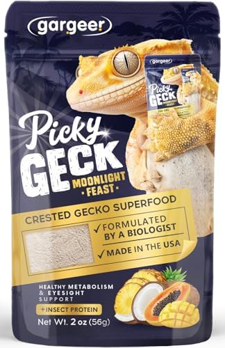 Gargeer 2oz Picky Geck Moonlight Feast - Crested Gecko Food. Made in USA by Gargeer