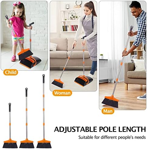 Broom and Dustpan Set,54.72" Long Handle,Standing Dustpan,1-Pack - Image 4