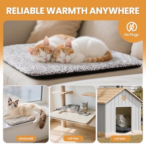 Mora Pets Self Warming Cat Bed Self Heating Cat Dog Mat Pet Pad Extra Warm - Image 6