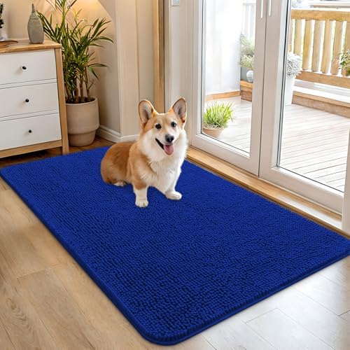 OLANLY Dog Door Mat for Muddy Paws 45x27, Super Absorbent Chenille Mud Mat by OLANLY