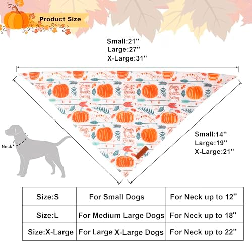ADOGGYGO Thanksgiving Dog Bandana, Fall Pumpkin Dog Scarf, Small - Image 4
