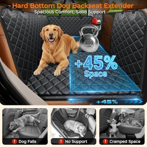 URPOWER Hard Bottom Dog Car Seat Cover, Back Seat Extender with Blanket - Image 2