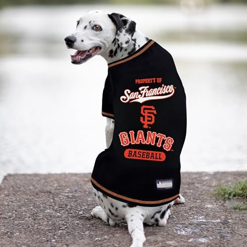 MLB SAN Francisco Giants Dog T-Shirt, Large. - Licensed Shirt for Pets Team Colored with Team Logos. - Premium Stretchable Materials for The Comfort of Your Dog & cat. - Image 3