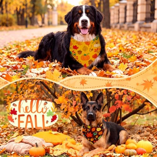 Weewooday 50 Pcs Fall Dog Bandanas Bulk for Autumn Soft Bibs Adjustable - Image 2