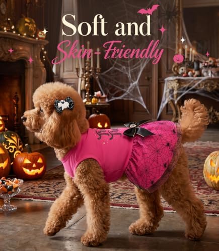 Dog Halloween Costumes Tulle Dress for Small Medium Large Dogs Girls Boys with Bow Hair Ties Spooky Halloween Pet Clothes Cat Apparel - Image 3