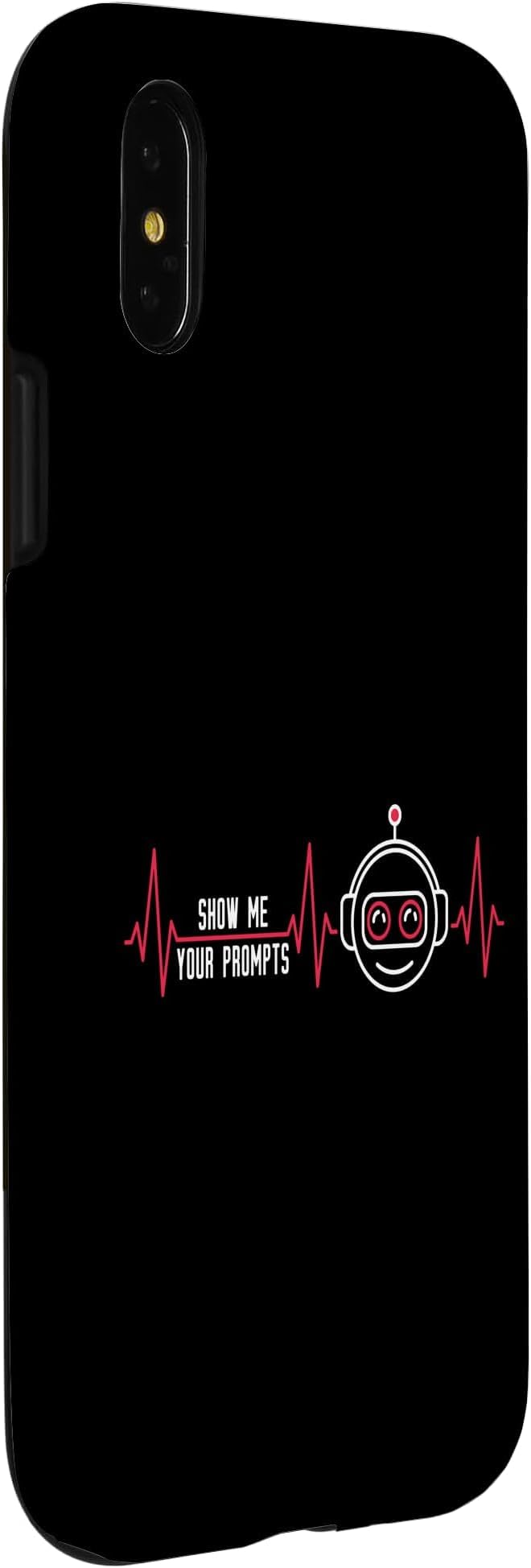 Show Me Your Prompts AI Artificial Intelligence Heartbeat Case for iPhone X/XS - Image 3