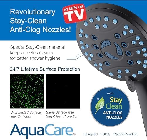 AquaCare 50-mode High Pressure Shower Head Combo with Arm & Dual Power Wash - Image 5
