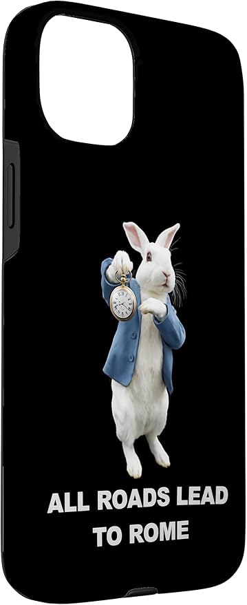 Funny AI Rabbit Meme Tshirt - All Roads Lead to Rome Humor Case for iPhone 15 Plus - Image 3