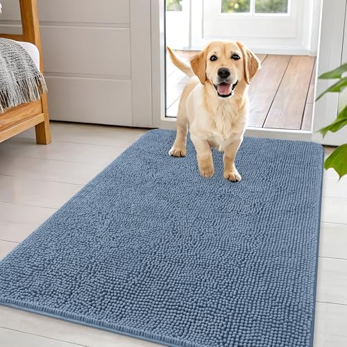 OLANLY Dog Door Mat for Muddy Paws 44x32, Super Absorbent Chenille Mud Mat by OLANLY