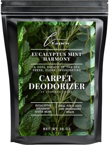 Lapew Eucalyptus Mint Carpet Deodorizer Powder - Pet Safe Freshener for Vacuuming | Scented Odor Eliminator for Home | 36 oz by Lapew