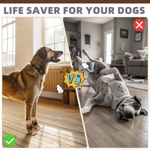 KOOLTAIL Dog Socks Shoes for Hot/Cold Pavement to Prevent Licking Paws, Winter Dog Boots & Paw Protector for Hardwood Floors Anti Slip,Traction Control Grip Booties for Small Medium Large Senior Dogs - Image 4