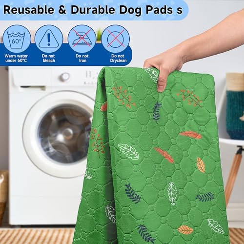 Sunheir Washable Pee Pads for Dogs 2-Pack Reusable Puppy Pads Pet Training Pads, Waterproof Dog Pee Pads for Crate, Whelping Pad, Non-Slip Protects Against Urine Leakage (Leaves - Green, 24x36) - Image 5