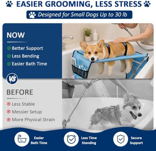 Dog Grooming Hammock for Small Pets with Stand, Dog Shower Hammock - Image 5
