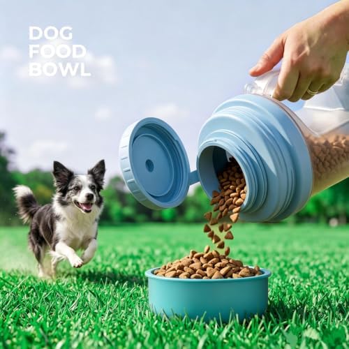 Dog Water Bottle Portable 33.5oz with Food Container & 2 Bowls - Image 5