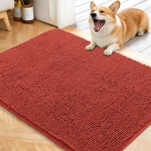OLANLY Dog Door Mat for Muddy Paws 40x32, Super Absorbent Chenille Mud Mat by OLANLY