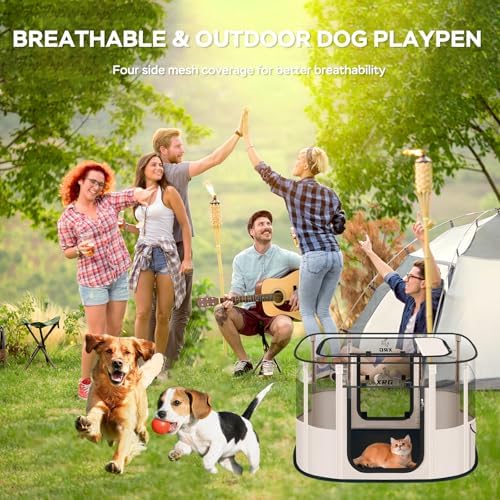XRG Foldable Dog Playpen with Pad,Indoor Cat Kennel M(31.5"x23.6"x21.7") - Image 6