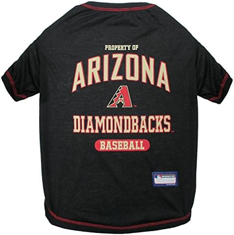 MLB Arizona Diamondbacks Dog T-Shirt, Large. - Licensed Shirt for Pets Team Colored with Team Logos. - Premium Stretchable Materials for The Comfort of Your Dog & cat. by PETSFIRST