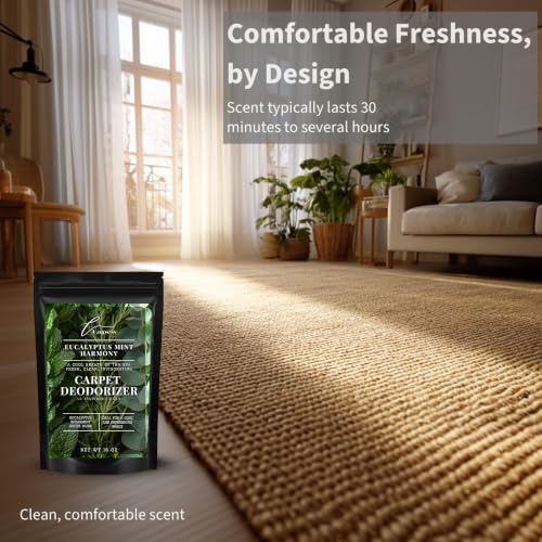 Lapew Eucalyptus Mint Carpet Deodorizer Powder - Pet Safe Freshener for Vacuuming | Scented Odor Eliminator for Home | 16 oz - Image 5