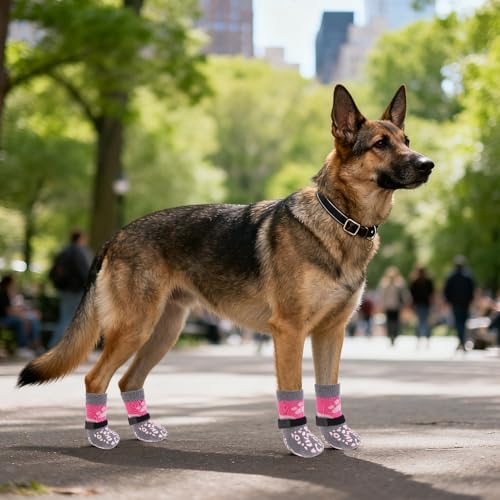 KOOLTAIL Dog Socks Shoes for Hot Pavement, Breathable & Warm Winter Dog Booties to Prevent Licking Paws for Small Medium Large Senior Dogs,Non Slip Grippy Pet Boots & Paw Protectors for Hardwood Floor - Image 3