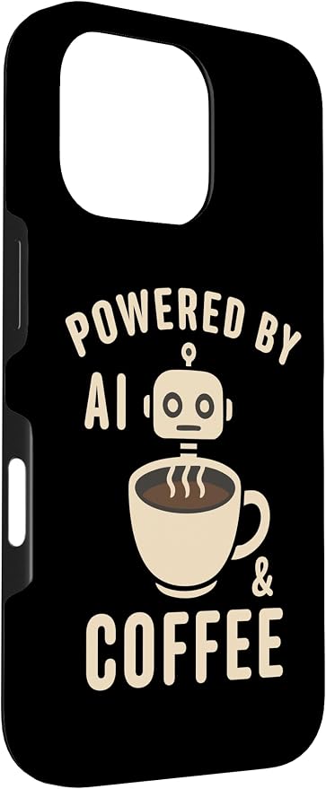 Powered by AI and Coffee Robot Case for iPhone 16 Pro - Image 3