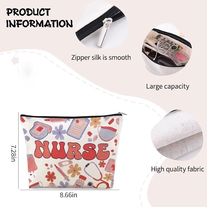 Nurse Makeup Pouches Accessories for Women Clinical Bag Essentials for Nursing Students Gift Ideas Small Nurse Pencil Pouch Bag Nurses Week Appreciation Gift Nursing Medical Supplies Bags Nurses Favor - Image 3