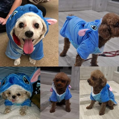 Gimilife Dog Hoodie, Blue, 2XL (70+ LB), Velvet, Cartoon Costume for Small Medium Large Dogs and Cats, Halloween Christmas Winter - Image 3