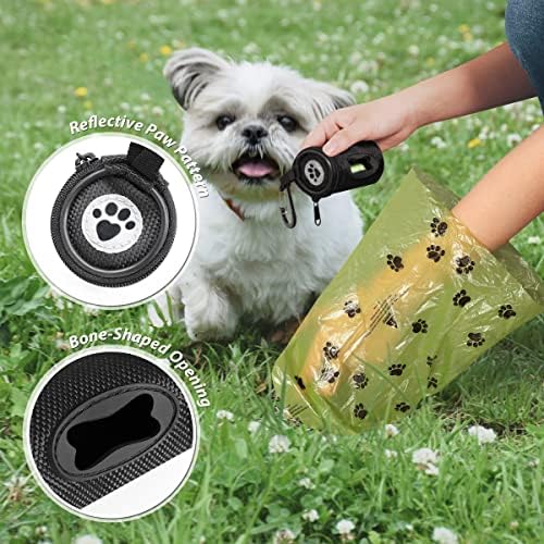 FURHAB Dog Poop Bag Holder for Leash with Carabiner Clip Soft Fabric - Image 3