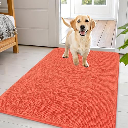 OLANLY Dog Door Mat for Muddy Paws 44x32, Super Absorbent Chenille Mud Mat by OLANLY