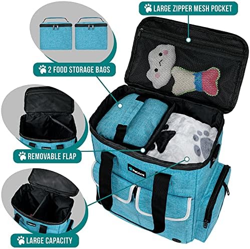 PetAmi Dog Travel Bag Organizer, Pet Supplies Diaper Tote, Navy Blue - Image 5