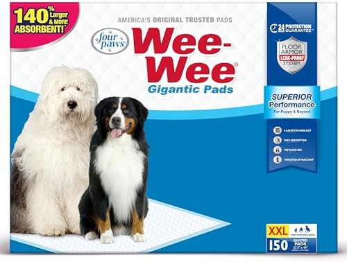 Four Paws Wee-Wee Superior Performance Gigantic Dog Pee Pads, 150 Count by FourPaws