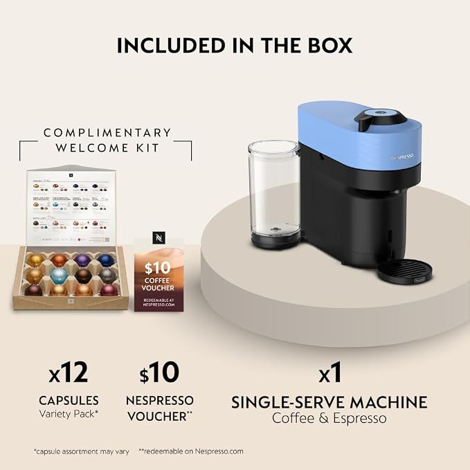 Nespresso Vertuo Pop+ Coffee and Espresso Machine by De'Longhi, Pacific Blue - Image 3