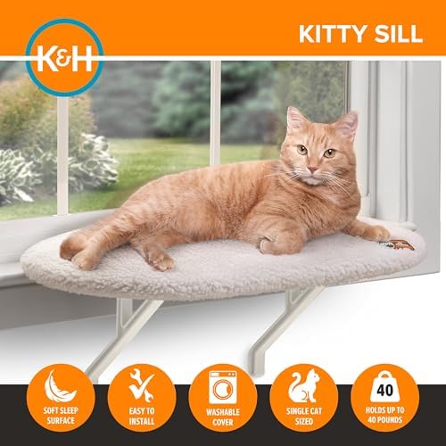 K&H Cat Window Perch, Unheated Kitty Sill, 24x14in, Fleece - Image 5
