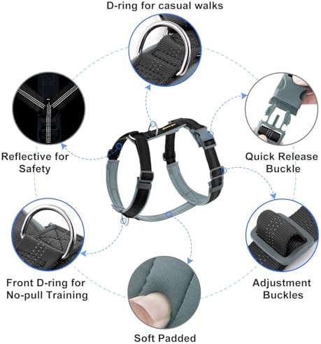 Plutus Pet No Pull Dog Harness, Adjustable Nylon Harness with Soft Padding - Image 2