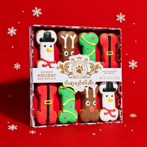 Christmas Holiday Dog Treat Gift Set, Decorated Bone-Shaped Treats Set of 8 - Image 3