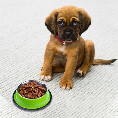 8 Pcs Stainless Steel Dog Bowl 7 oz Stackable Pet Bowl with Rubber Base Non-Slip Pet Dishes Metal Dog Bowls Food and Water Bowls Feeding Feeder for Small Medium Cats Dogs Supplies(Multicolor) - Image 6