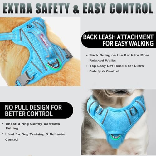 BARKBAY Dog Harness for Small Sized Dog No Pull Dog Vest ID Tag Pocket - Image 3