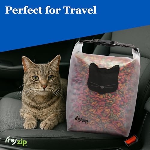 (re) zip Cat Food Storage Bag & Kibble Carrier, 14-Cup Roll Top, Black - Image 7