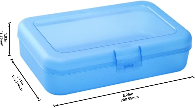 Amazon Basics Large Pencil Cases,Storage Organizer,Durable Plastic School Supply Box,Multi-Color Student Organization for Office,College & Classroom Supplies,(Pack of 48) - Image 2