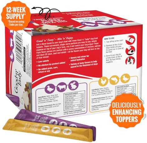 Good 'n' Tasty Puree Mix-Ins Dog Food Topper & Treat, Variety Pack, 32 Ct - Image 2