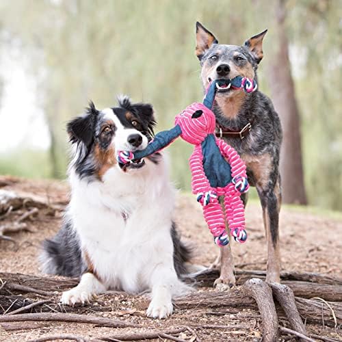 KONG Floppy Knots Rope and Plush Dog Toy, Bunny, Medium/Large - Image 4