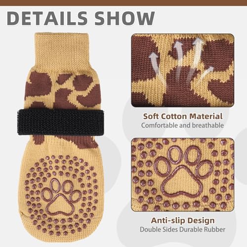 KOOLTAIL Dog Socks for Hot/Cold Pavement to Prevent Licking Paws,Dog Boots&Paw Protector for Hardwood Floors Anti Slip,Traction Control No Twist Grip Booties for Small Medium Large Senior Dogs SM - Image 3