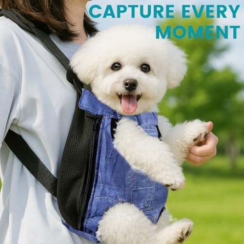 Mosago Dog Backpack Carrier, Front Chest Carrier for Small Dogs, Blue, L - Image 6