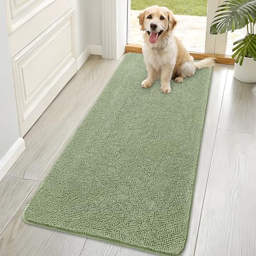 OLANLY Dog Door Mat for Muddy Paws 70x35, Super Absorbent Chenille Mud Mat by OLANLY
