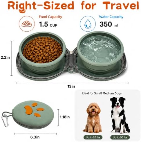 2-in-1 Collapsible Dog Travel Bowl Portable Silicone Carabiner - Image 4