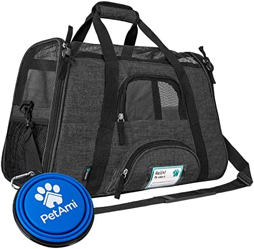 PetAmi Airline Approved Pet Carrier Cats Small Dogs, Small Heather Charcoal by PetAmi