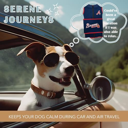 MLB Atlanta Braves Dog Anxiety Shirt Calming Soothing Vest, for Dogs & Cats with Anxiety, Fears, Fireworks, Loud Noises, Dark, Lonely Keeps Dogs Calm & Feeling Safe, Relaxing Jacket, Large - Image 5