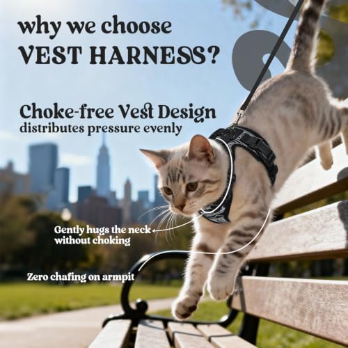 rabbitgoo Cat Harness and Leash Set, Escape Proof Vest, Pixel Tabby - Image 3